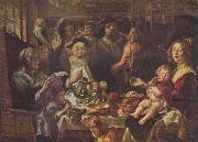 Jacob Jordaens Jacob Jordaens, As the Old Sang, So the young Pipe. oil